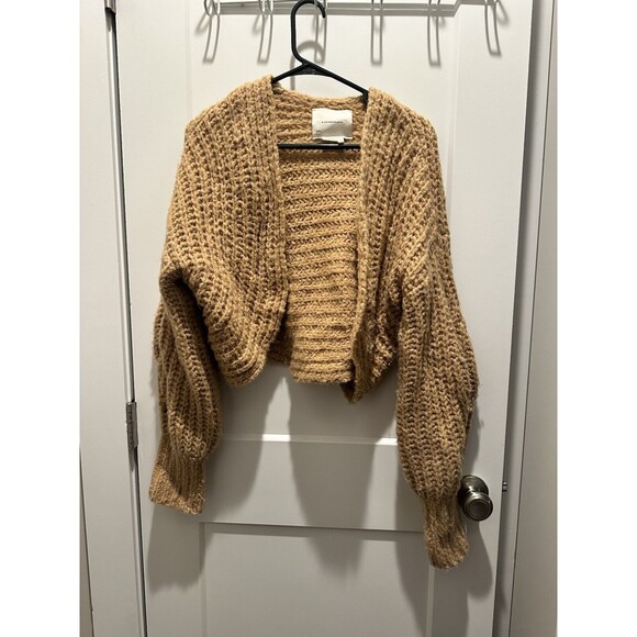 Anthropologie Knit Chunky Cropped Rae Plush Cardigan Size S - Picture 3 of 5